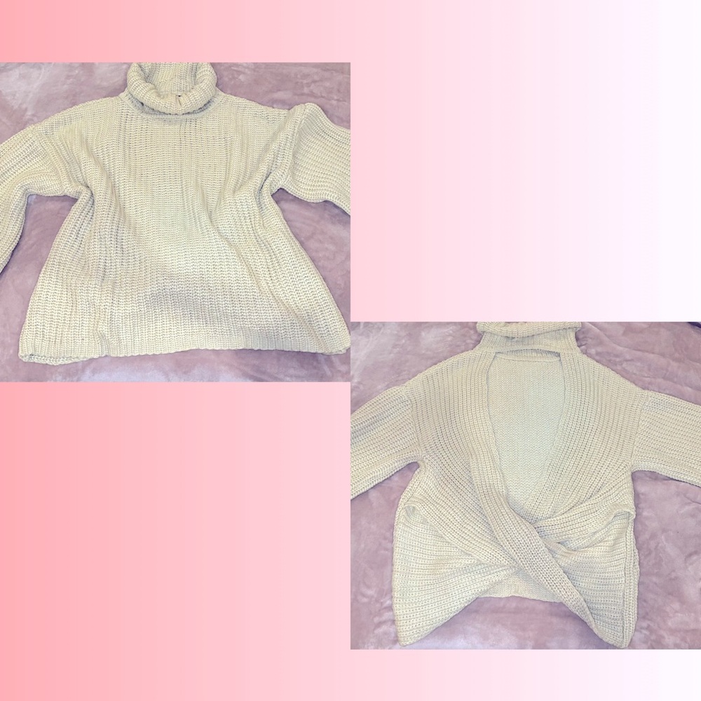 Oversized Sweater w/ Cut out Back by PLT